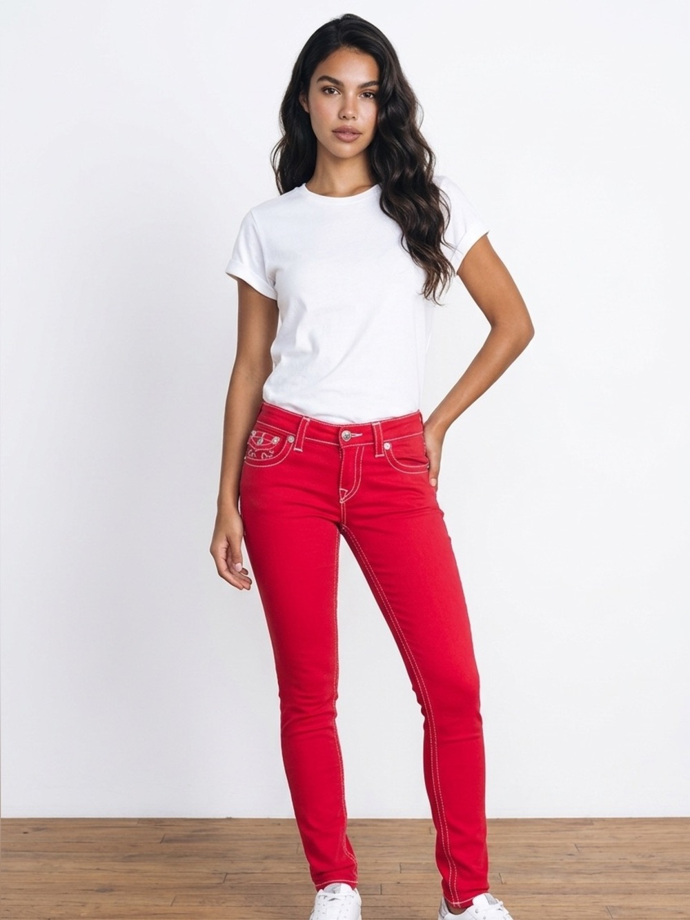 True Religion Red Skinny Jeans for Women